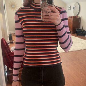 BDG Small Striped Mockneck Sweater